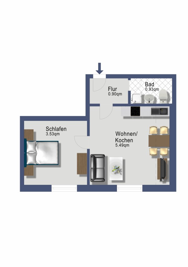 Schleiblick Apartment 7 - 1. Obergeschoss mit Schleiblick