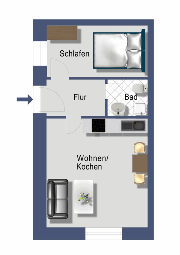 Schleiblick Apartment 4 - Erdgeschoss mit Schleiblick