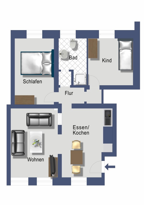 Schleiblick Apartment 10 - Erdgeschoss mit Schleiblick